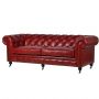 Moulin Rouge Red Leather Chesterfield Sofa